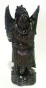 Oriental carved hardwood figure of a War