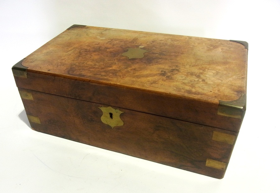 Victorian walnut writing box with writin