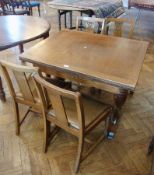20th century oak draw leaf dining table