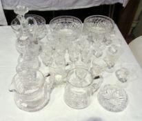 Large collection of cut and moulded glas