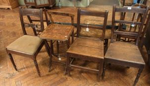 Two various oak seated dining chairs, tw