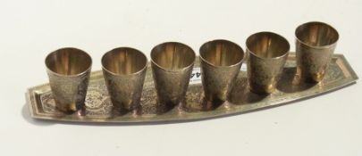 Set of continental white metal tot beake