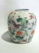 Oriental large vase, lily flower and exo