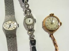Gold coloured metal lady's wrist watch a