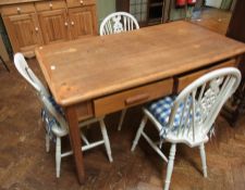 Oak rectangular desk fitted two drawers,