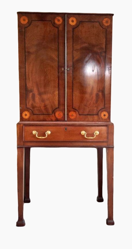 19th century inlaid mahogany specimen ca