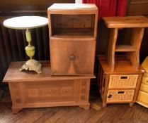 An onyx circular topped side table, a be