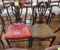 Georgian style shield-back dining chair,