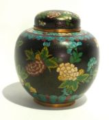 Chinese cloisonne vase and cover, floral