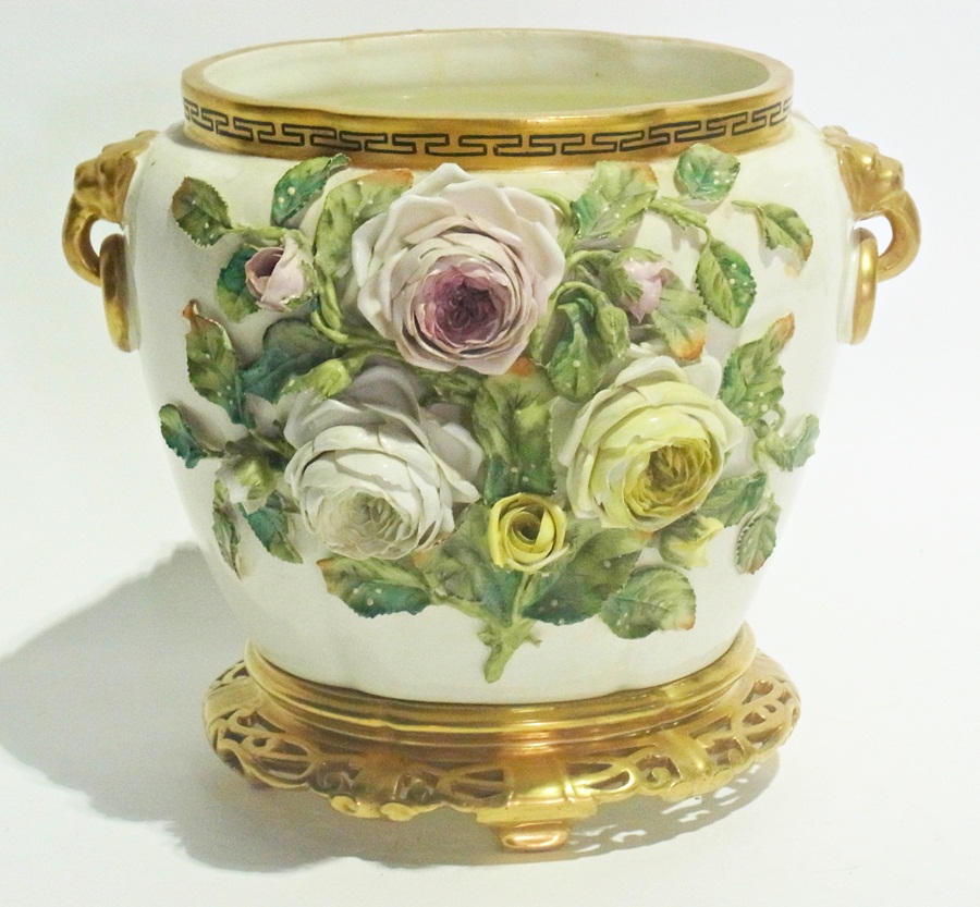 Late Victorian/Edwardian floral encruste