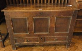 18th century oak mule chest, with a moul