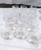 Cut champagne glasses and others, simila