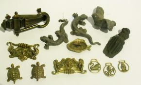 Quantity of brass items to include door