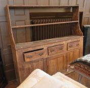 19th century pine dresser with two shelf