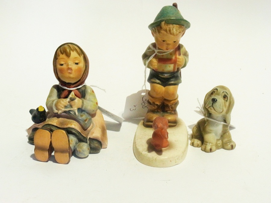 Two Goebel figures of children and model