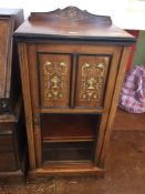 Edwardian inlaid rosewood music cabinet,