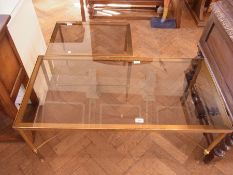 A modern gilt metal glass rectangular to