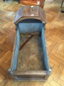 18th century child's oak hooded crib on