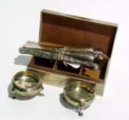 Pair Georgian silver salts, circular wit