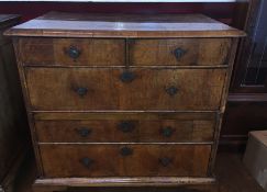 Early 18th century walnut chest with cir