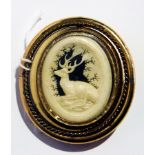 A Victorian rolled gold and carved ivory