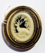 A Victorian rolled gold and carved ivory