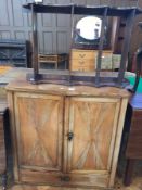 Old hardwood side-cupboard with panelled