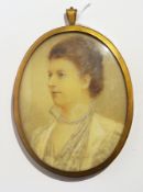 Early 20th century portrait on ivory, qu