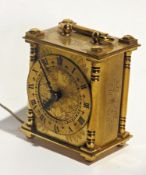 An electrical gilt metal carriage clock,