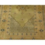 Eastern design wool rug, pale green fiel