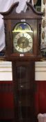 Mahogany cased grandmother clock with br