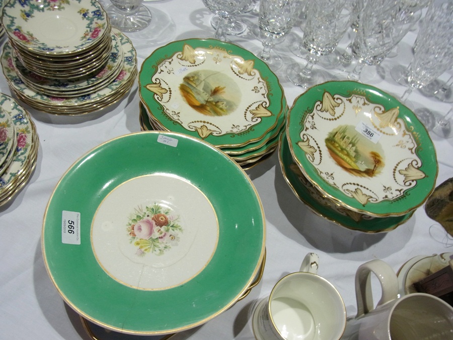 Victorian part dessert set painted to th