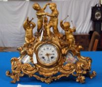 Mid 20th century oak mantel clock in Dec