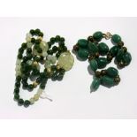 Decorative jade bead necklace, 84cm appr