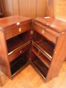 A Rosewood folding drinks cabinet with s