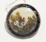 Japanese ceramic brooch mounted in gold