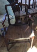 George III mahogany carver chair with sh