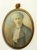 Edwardian miniature on ivory, half-lengt