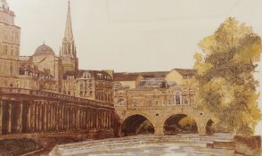 Reproduction colour print of Pulteney Br