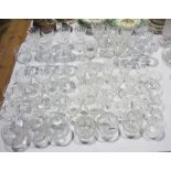 Collection of cut glass brandy balloons,