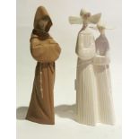 Lladro group of two nuns, a Lladro bisqu