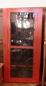 Red painted and glazed single wardrobe,