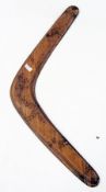 A boomerang decorated with traditional A