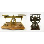 Pair brass postal scales with three grad