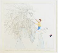Joanna Isles Pencil and watercolour "The Selfish Giant", signed in pencil, dated 1978, entitled "