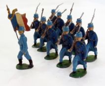 Eleven lead model French soldiers, possi