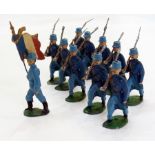 Eleven lead model French soldiers, possi