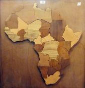 Multiple wood panel of Africa