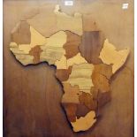 Multiple wood panel of Africa