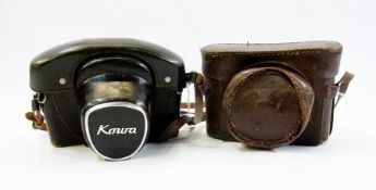 Kodak and Kowa cameras in case and a swa
